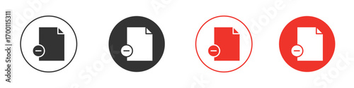 Remove file icon symbol in black. icon design vector stock