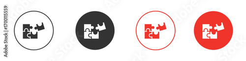 Puzzle piece icon symbol in black. icon design vector stock