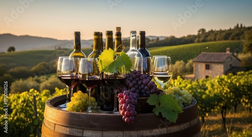 A Toast to Tuscan Vineyards and Golden Hour Serenity