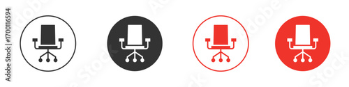 Office chair icon symbol in black. icon design vector stock
