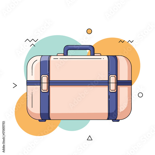 A vintage luggage suitcase for traveling and transporting personal belongings safely and efficiently on an adventure