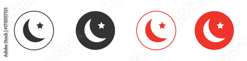Moon icon symbol in black. icon design vector stock