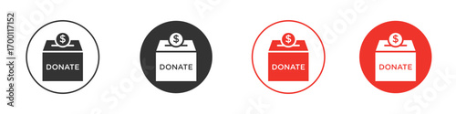 Money donation icon symbol in black. icon design vector stock
