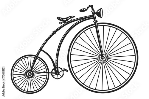 Classic penny farthing bicycle illustration