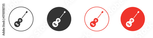 Guitar icon symbol in black. icon design vector stock