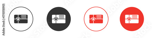 Gift card icon symbol in black. icon design vector stock