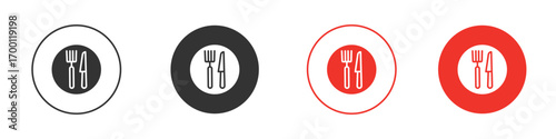 Fork and Knife icon symbol in black. icon design vector stock