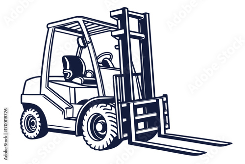 Stylized illustration of a forklift truck