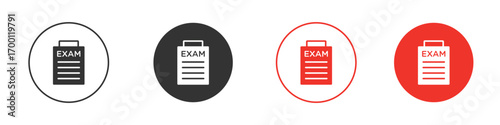 Exam icon symbol in black. icon design vector stock