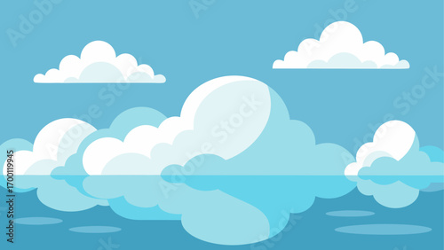 Clouds reflecting on the water surface