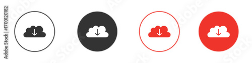 Download from Cloud icon symbol in black. icon design vector stock