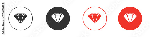 Diamond icon symbol in black. icon design vector stock