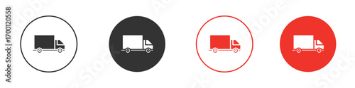 Delivery van icon symbol in black. icon design vector stock