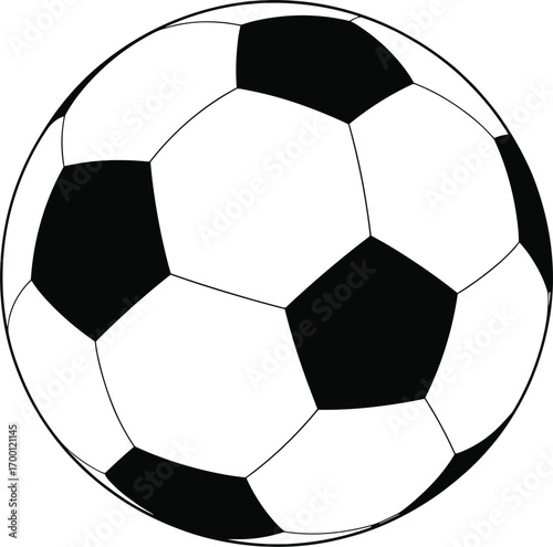Black and White Classic Soccer Ball on White Background Keywords: soccer ball, football, ball, sports ball, round, sphere, black