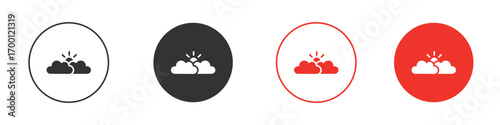 Cloudy Day icon symbol in black. icon design vector stock