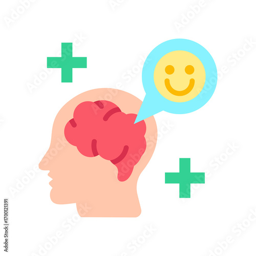 Positive Psychological flat color icon