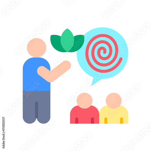 Psychotherapy flat color icon
