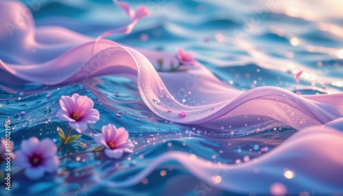 aqua lavender flow theme with ocean aqua fading into lavender blush, romantic purple aqua glow, ethereal aqua shine, soft focus aqua haze, airy and refreshing
