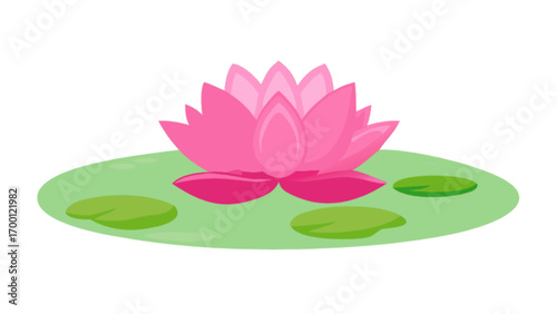 Pink lotus flower illustration vector graphic design water lily floral blossom art image