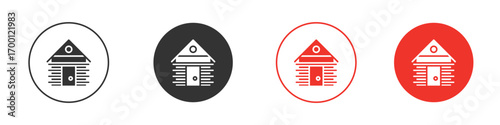 Cabin icon symbol in black. icon design vector stock