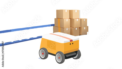 Autonomous mobile robot amr carrying boxes in warehouse automation and logistics system