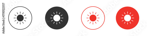Brightness icon symbol in black. icon design vector stock