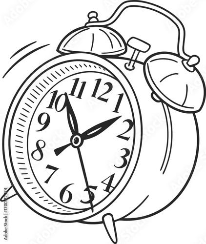 alarm clock on white background