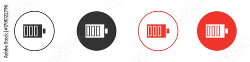 Battery icon symbol in black. icon design vector stock
