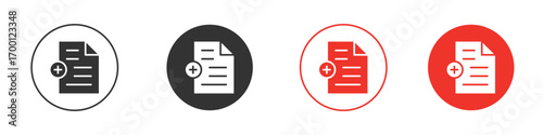 Add document icon symbol in black. icon design vector stock