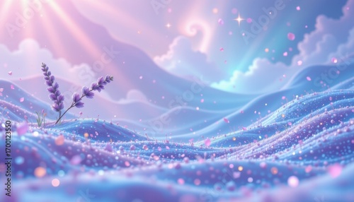 aqua lavender flow theme with light cyan merging with violet haze, dreamy aqua pastel glow, tiny pastel sparkles, floating lavender perspective, soothing and pastel