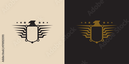 EAGLE, TECHNOLOGY AND SHIELD LOGO