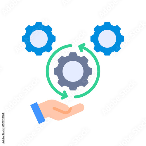 Process Management flat color icon
