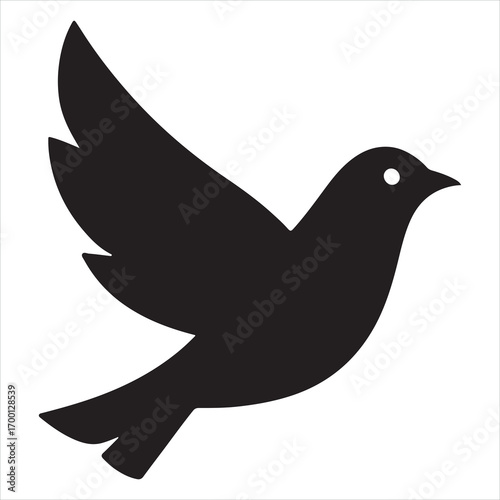 Dove of peace illustration on white background flying bird icon