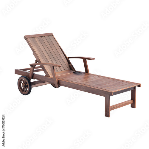 Wooden sun lounger studio shot