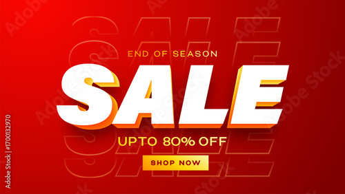Sale Shopping Banner and 3D text on lighting background. Flash Sales template design for website and social media. Flash Sale promotion.