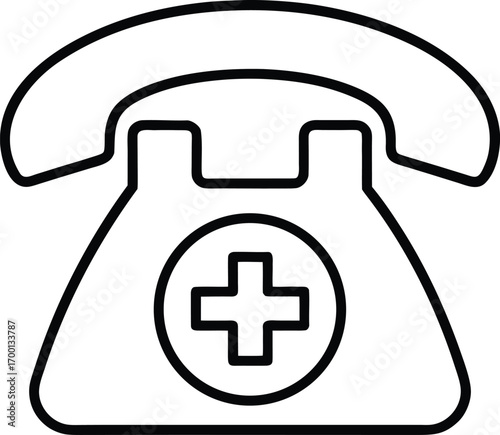 emergency call healthcare icon vector.