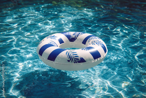 inflatable ring in the pool