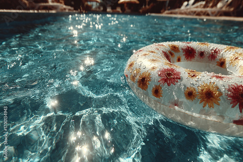 inflatable ring in the pool