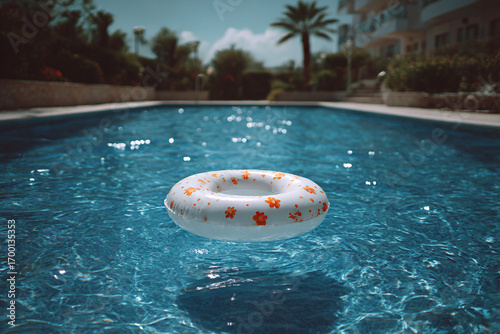 inflatable ring in the pool