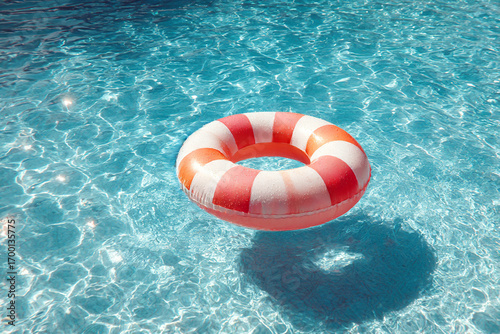 inflatable ring in the pool