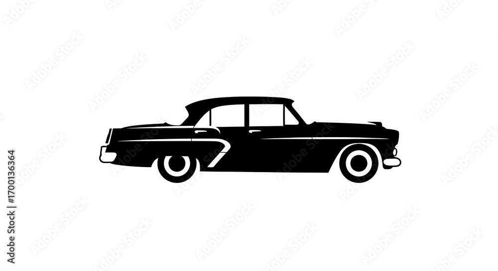 Fototapeta premium Vintage car silhouette