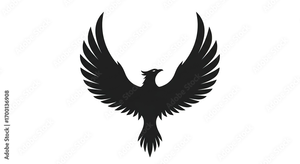 Obraz premium Silhouette of mythical bird in flight