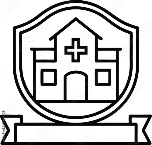 hospital pharmacy sign vector on transparent.