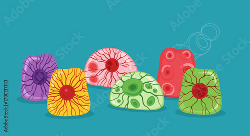 Visualizing diverse cellular structures and their unique internal components explored in biology education
