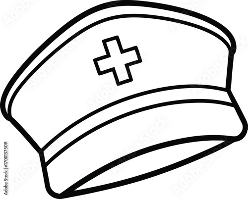 hospital nurse cap with cross vector.