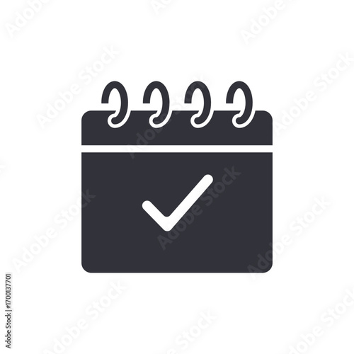 Calendar With Verification Symbol For Scheduling Confirmations Or Important Events