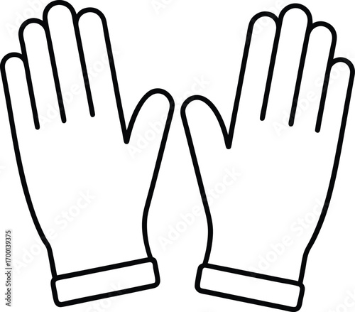 medical gloves outline vector image.