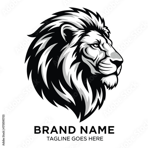 Majestic lion head emblem bold design regal king of jungle symbol vector