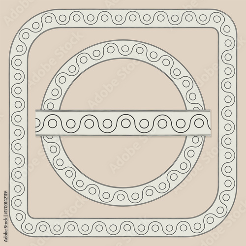 Decorative slalom outline line border pattern brush