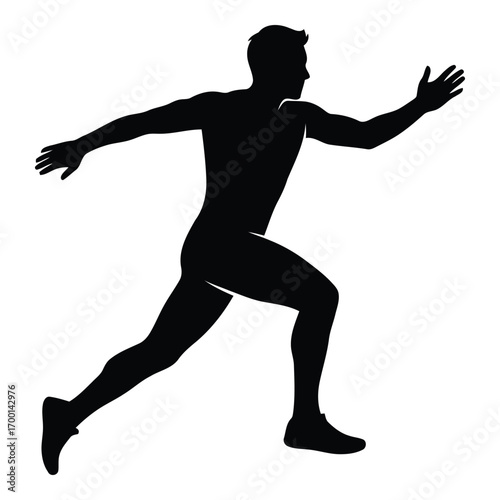 Dynamic silhouette of a man in full sprinting motion active lifestyle and athleticism symbolism vector